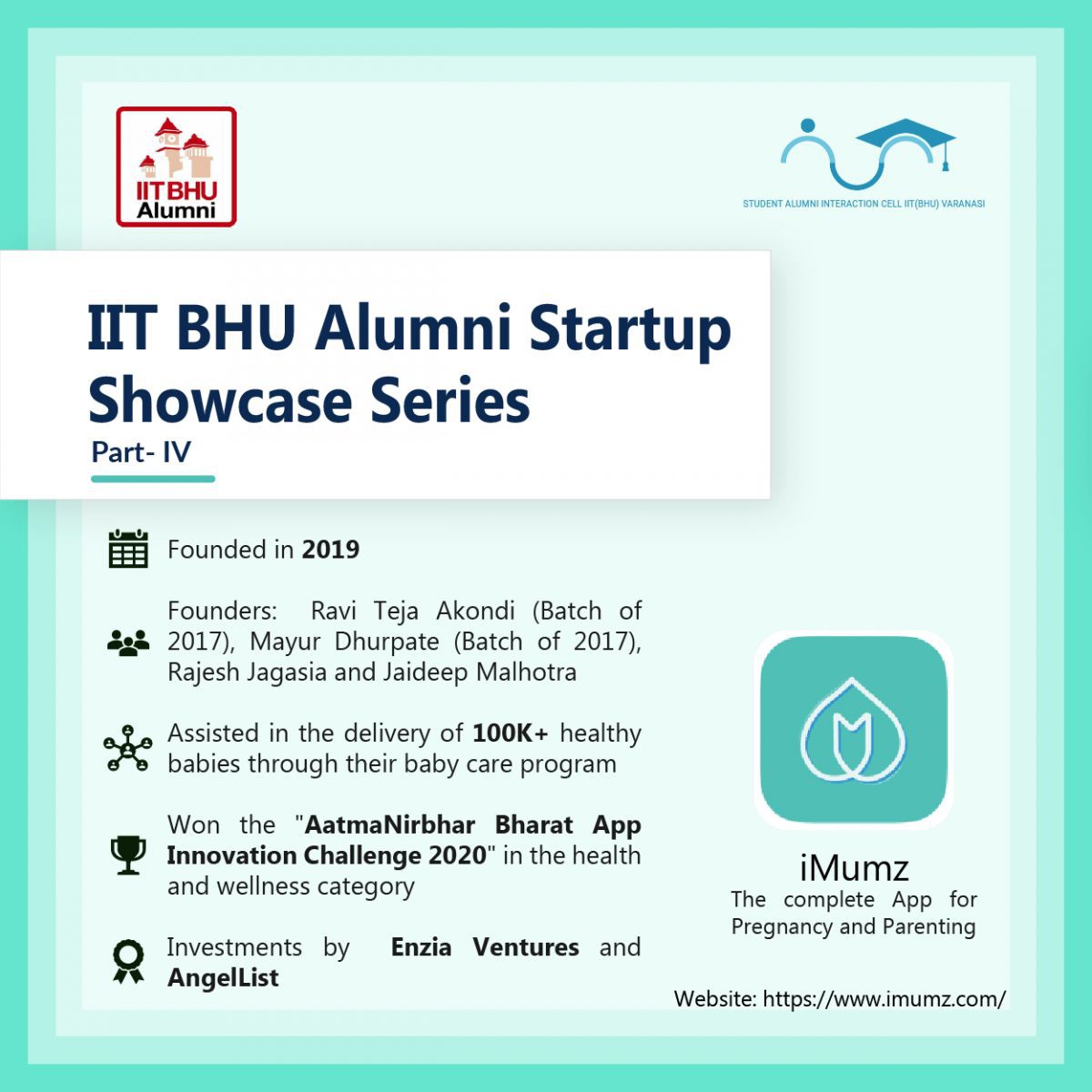 IIT BHU Alumni Start-up Showcase Series: iMumz