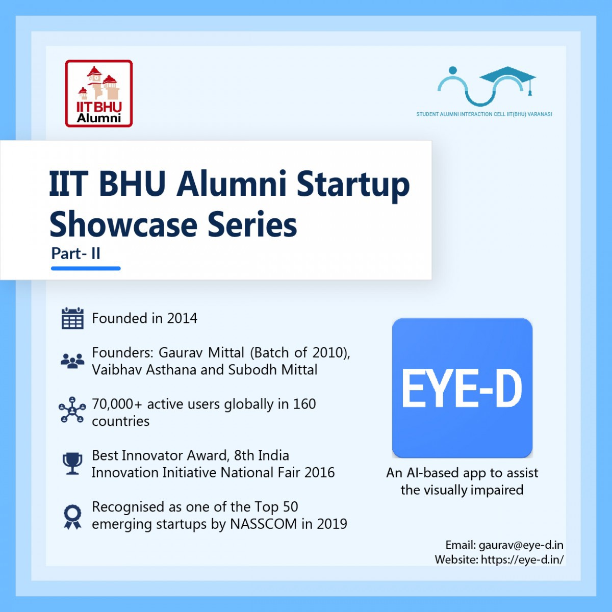 IIT BHU Alumni Start-up Showcase Series: Eye-D